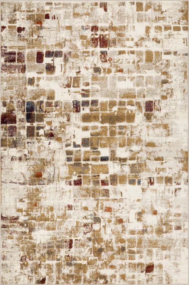 5' X 8' Natural And Brown Abstract Area Rug