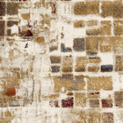 8' X 11' Natural And Brown Abstract Area Rug
