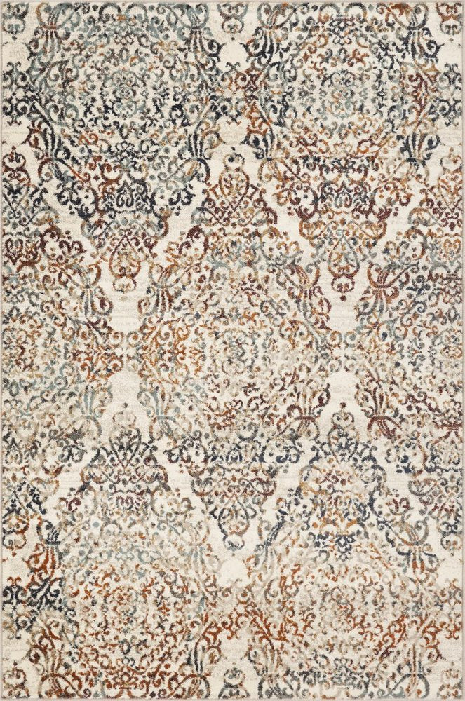 8' X 11' Ivory Rust And Green Oriental Area Rug
