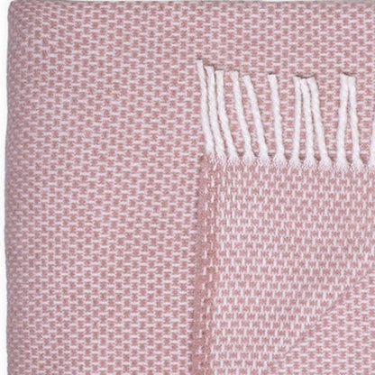 Soft Dusty Rose Links Pattern Throw Blanket