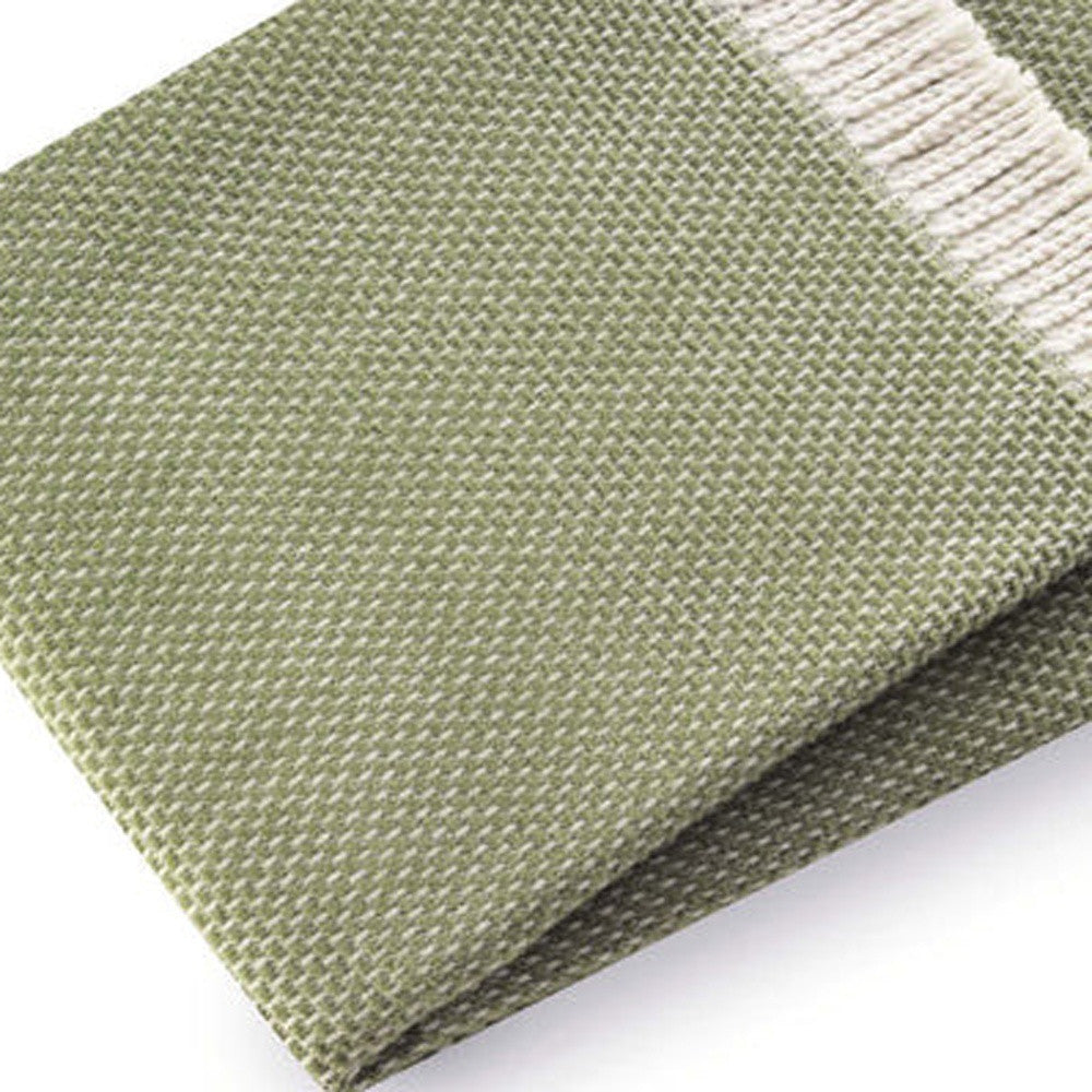 Soft Olive Green Links Pattern Throw Blanket