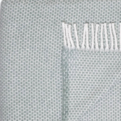 55" X 70" Sage Cotton Blend Woven Throw Blanket