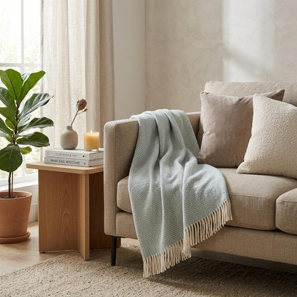 Soft Sky Blue Links Pattern Throw Blanket