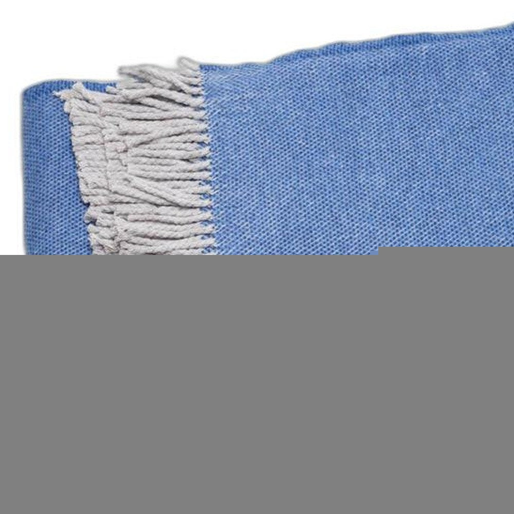 Cobalt Blue Mini Dot Fringed Throw Blanket