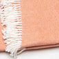 55" X 70" Coral And Ivory Cotton Woven Plush Throw Blanket with Tassels