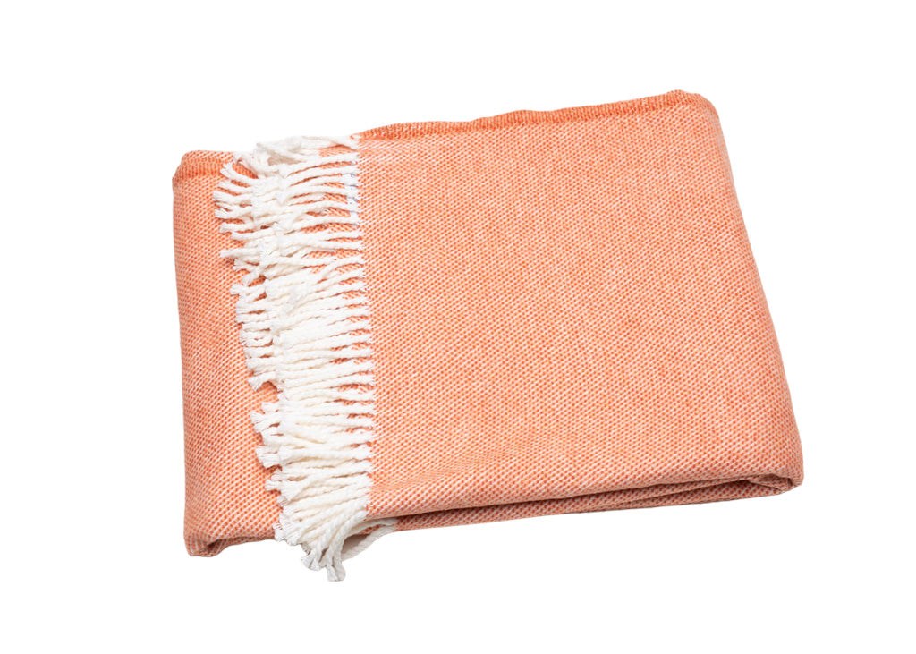 Coral Mini Dot Fringed Throw Blanket