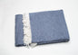 Navy Blue Mini Dot Fringed Throw Blanket