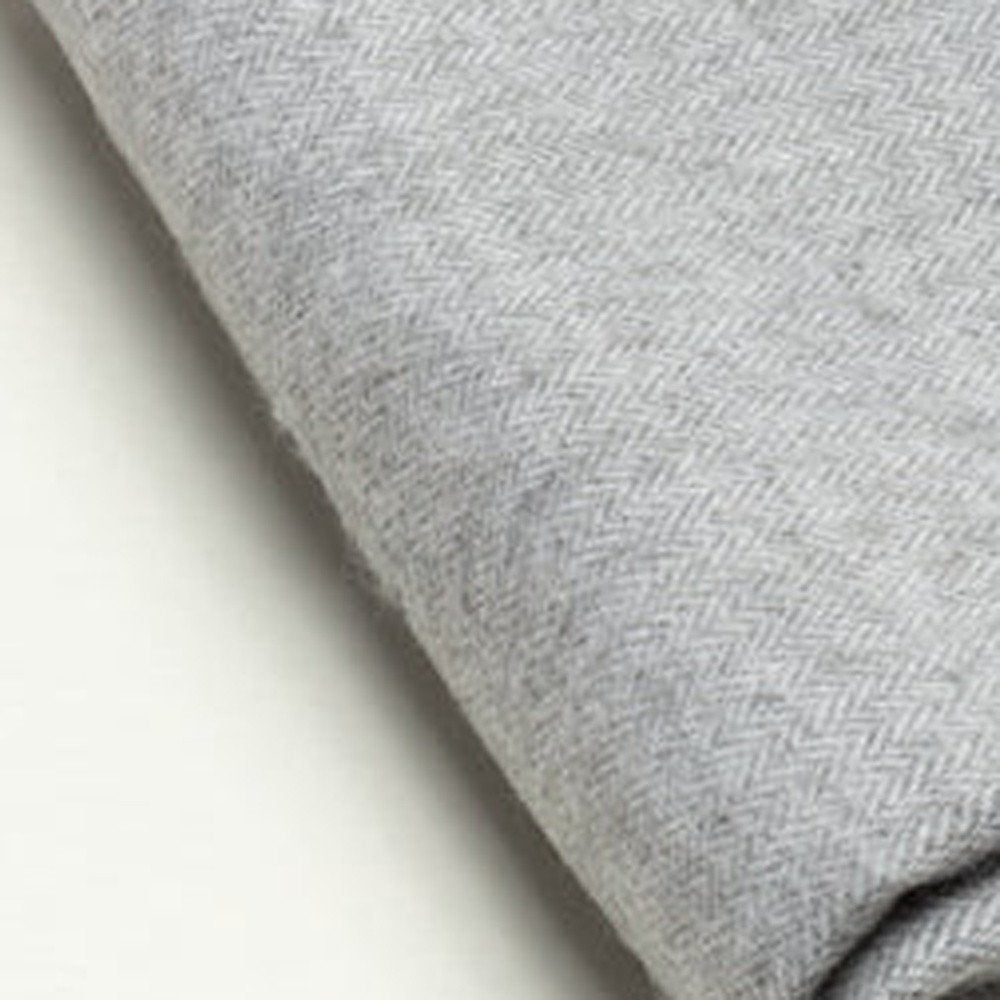 60" X 50" Light Gray Herringbone Plush Throw Blanket