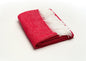 50" X 60" Red And White Woven Herringbone Plush Throw Blanket