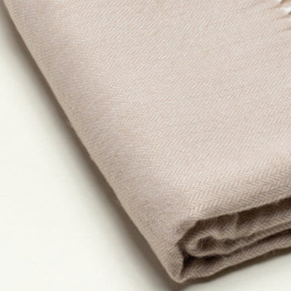 50" X 60" Light Brown Woven Herringbone Plush Throw Blanket with Tassels
