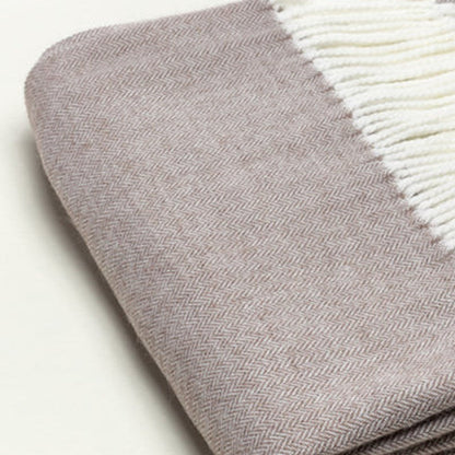 50" X 60" Taupe Woven Herringbone Plush Throw Blanket
