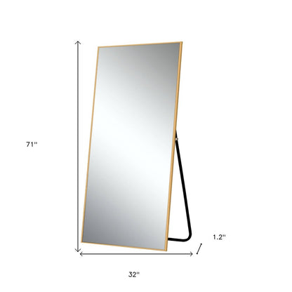 71" Gold Metal Framed Standing Mirror