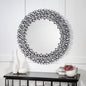 35" Round Faux Crystal Framed Venetian Accent Mirror