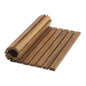 20" Brown Teak Wood Rolling Square Bath Mat