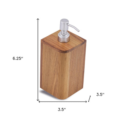 Designer Genuine Teak Soap Dispenser