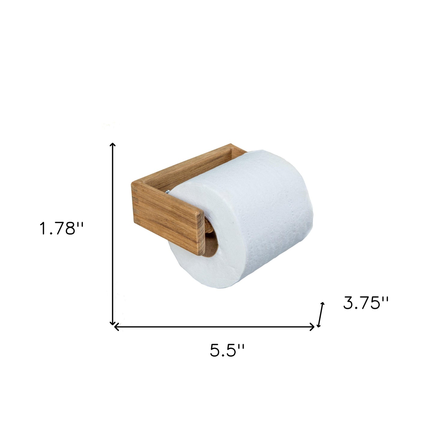 Traditional Solid Teak Wall Mount Toilet Paper Holder