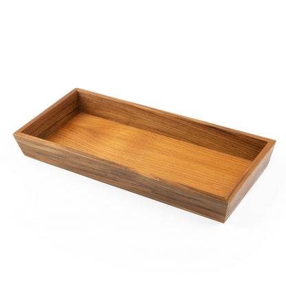 15" Brown Solid Teak Vanity Tray