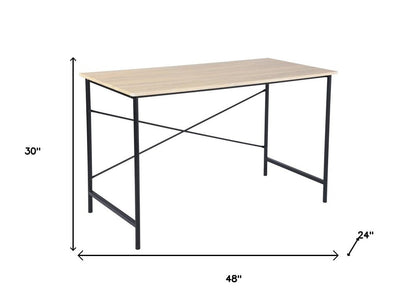 48" Brown and Black Wood Computer Desk