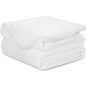 Twin White Polyester Woven Plush Blanket