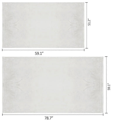 Twin White Polyester Woven Plush Blanket