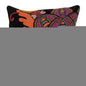 20" Black and Orange Cotton Throw Pillow With Embroidery
