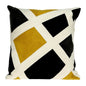20" Black White And Yellow Cotton Throw Pillow