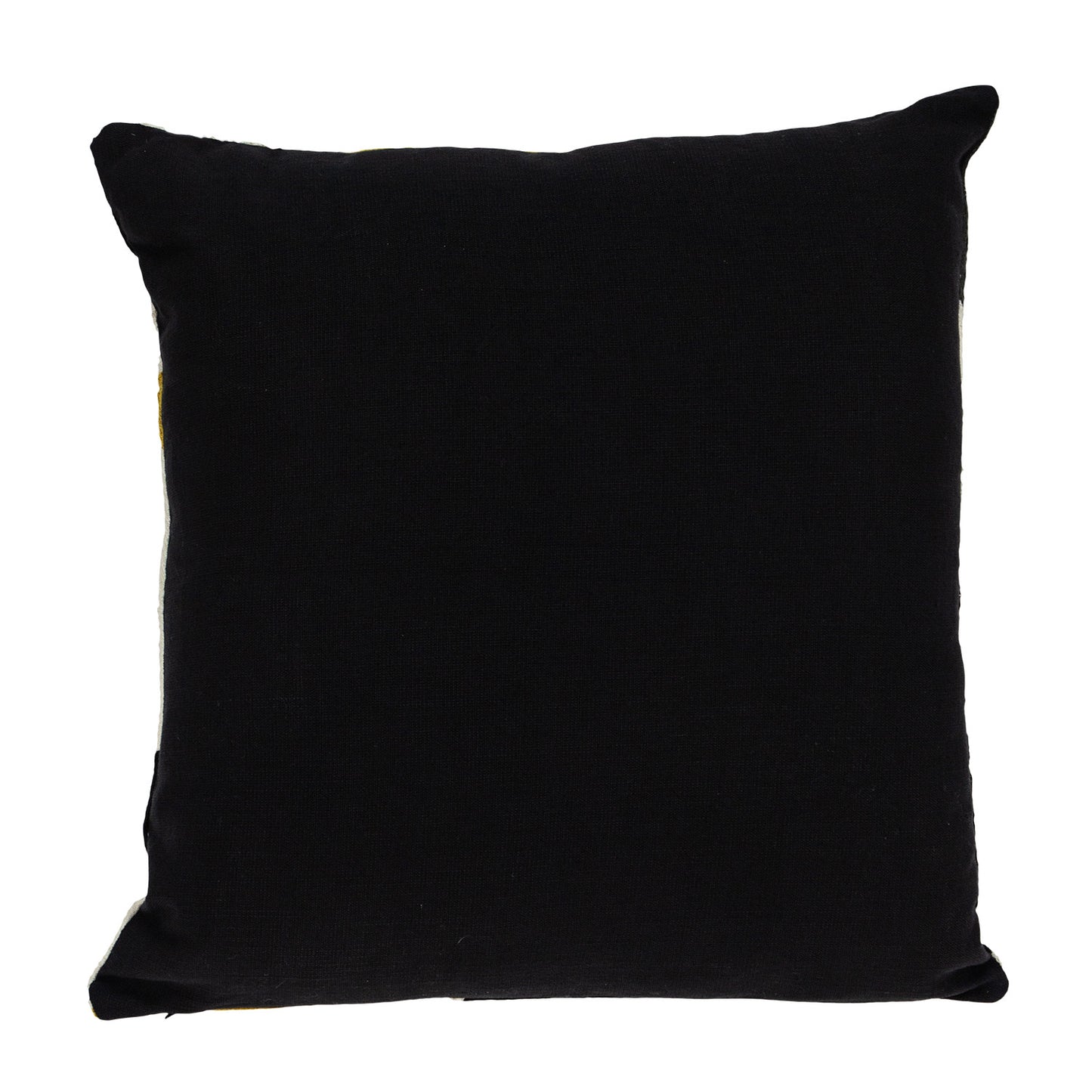 20" Black and Yellow Cotton Throw Pillow