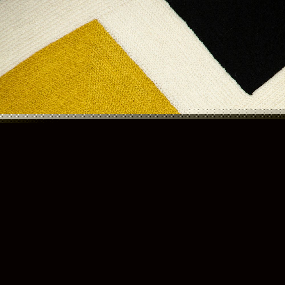 20" Black White And Yellow Cotton Throw Pillow
