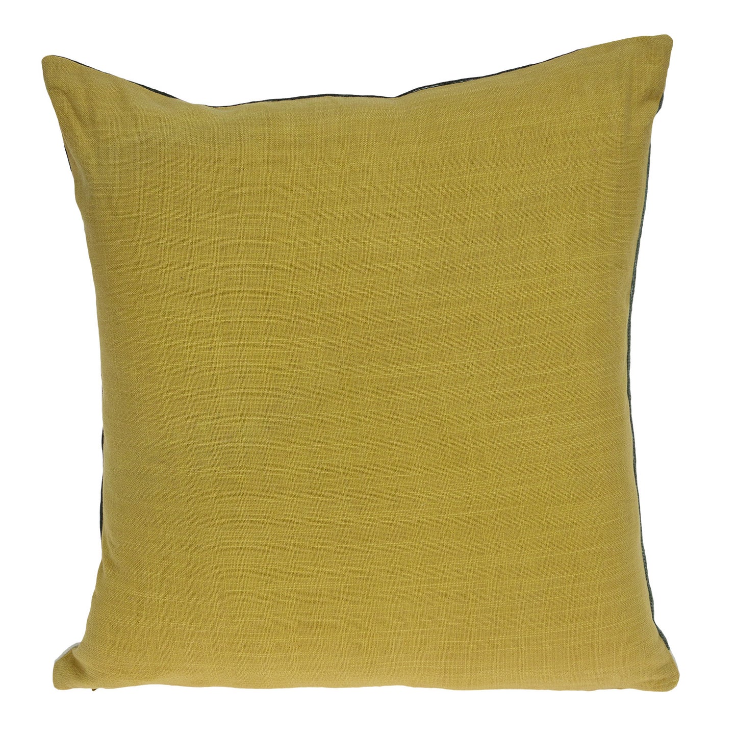 20" Black and Yellow Geometric Cotton Throw Pillow