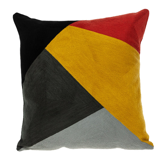 20" Mustard Yellow and Black Cotton Throw Pillow