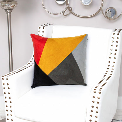 20" Mustard Yellow and Black Cotton Throw Pillow