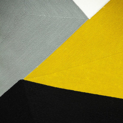 20" Black and Yellow Cotton Throw Pillow