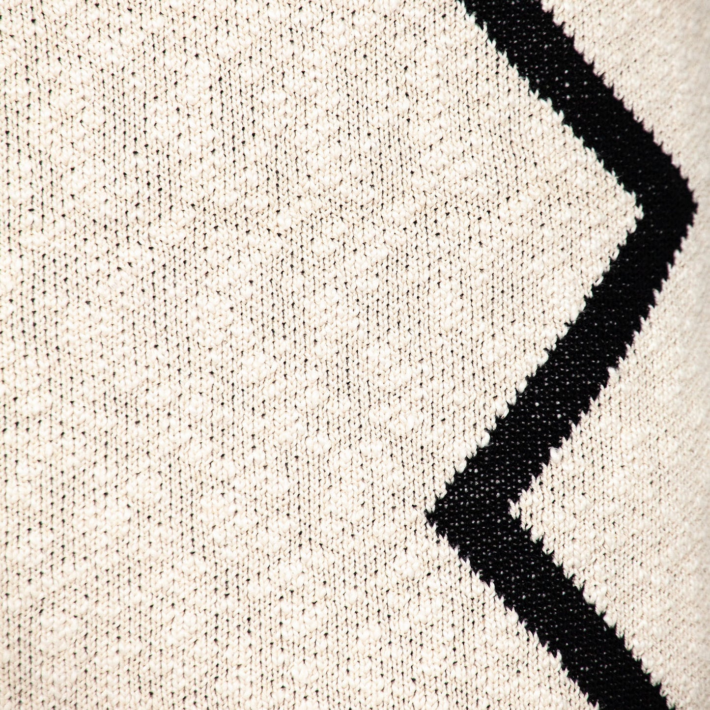 20" x 20" Black and Cream Zigzag Pattern Square Accent Throw Pillow with Tassel