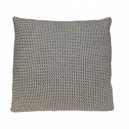 20" Beige And Black Chevron Cotton Throw Pillow