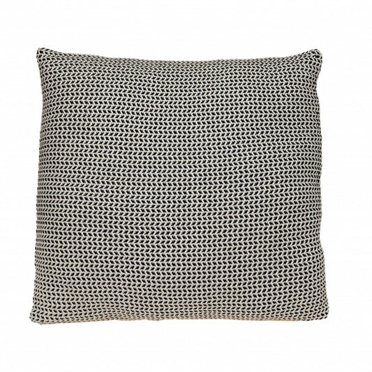 20" Beige And Black Chevron Cotton Throw Pillow