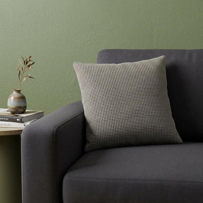 20" x 20" Black and Beige Woven Square Accent Throw Pillow