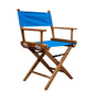 23" Blue and Natural Wood Solid Wood Indoor Outdoor Director Chair