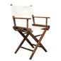 23" Brown and Ivory and Natural Wood Solid Wood Indoor Outdoor Director Chair