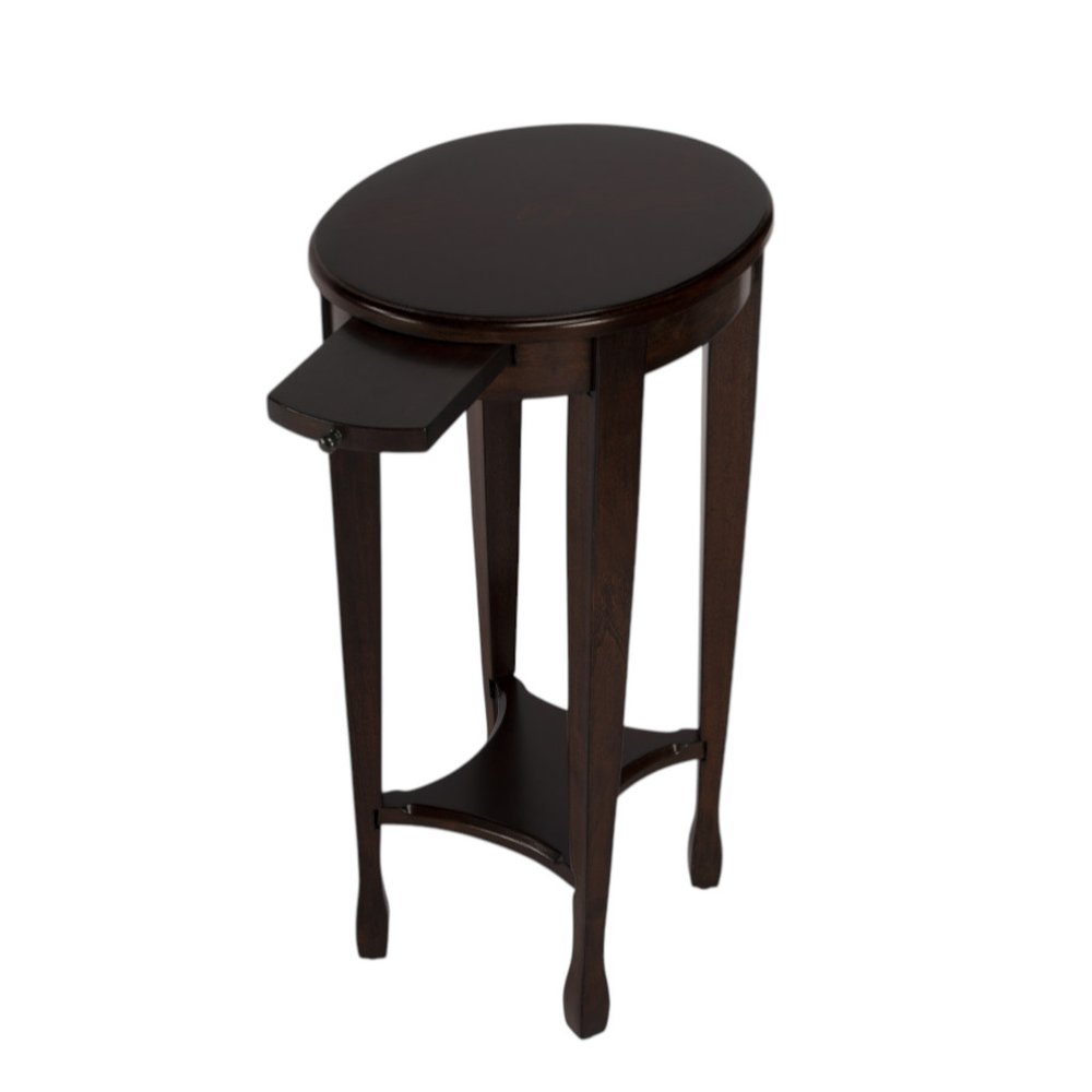 26" Chestnut Oval End Table With Shelf