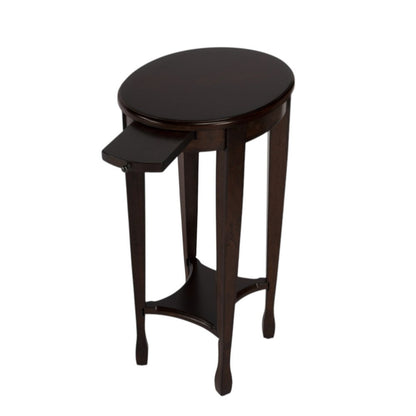 26" Chestnut Oval End Table With Shelf