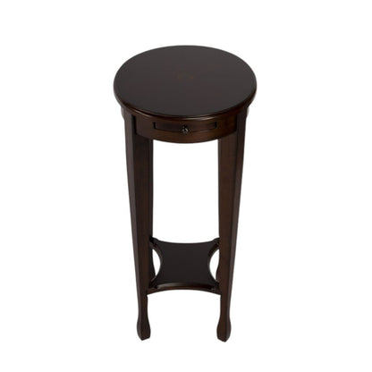 26" Chestnut Oval End Table With Shelf