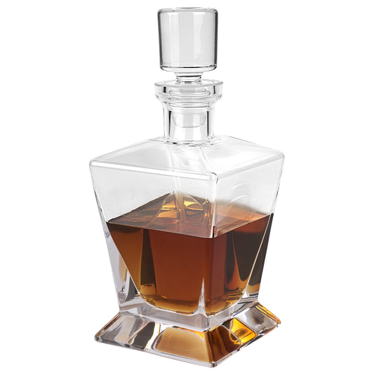 Clear Crystal Angular Shape Stemless Decanter