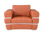 Terra Cotta Stripe Top Grade Italian Leather Chair