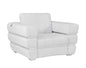 Winter White Stripe Top Grade Italian Leather Chair