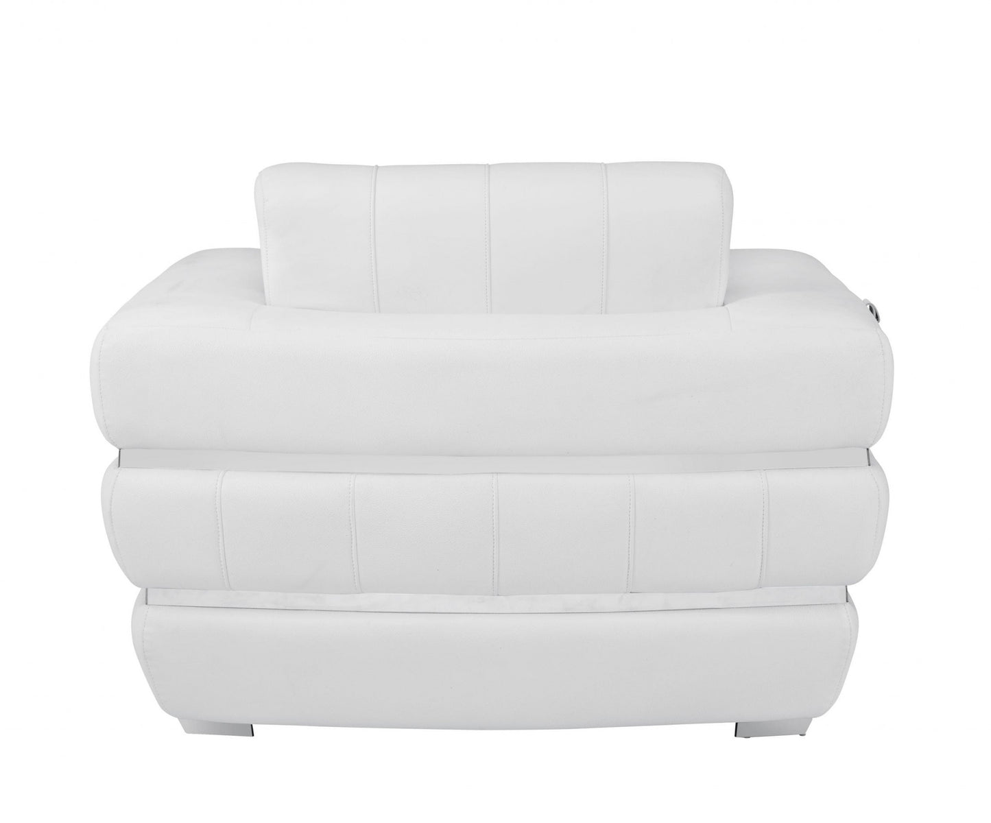 Winter White Stripe Top Grade Italian Leather Chair