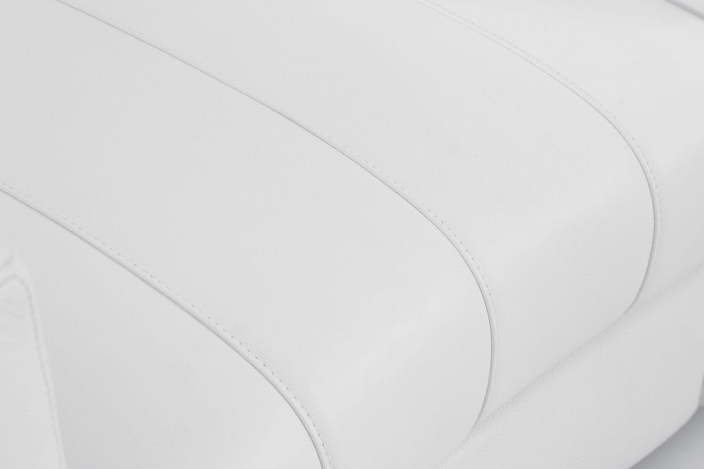 48" White Italian Leather Arm Chair