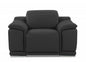 48" Dark Slate Gray And White Italian Leather Arm Chair