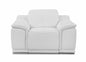 48" White Italian Leather Arm Chair
