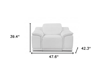 Mod Winter White Italian Leather Recliner Chair