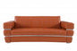 89" Camel Italian Leather Sofa With Silver Legs